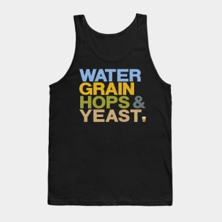 WATER GRAIN HOPS & YEAST - patterned Tank Top